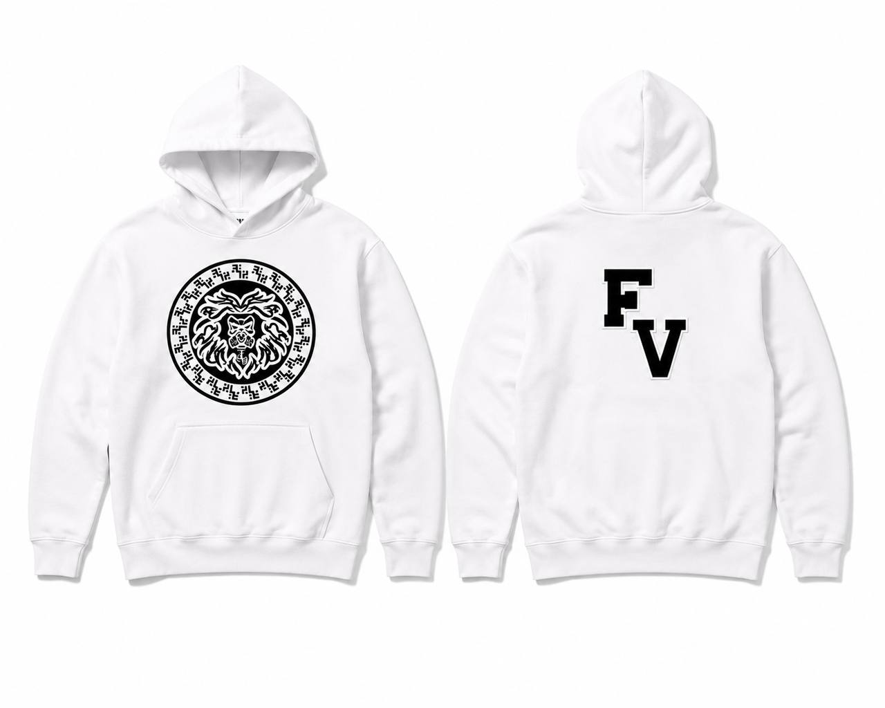 White GMA(Gas Mane Attraction) Hoodie with Embroidery patch